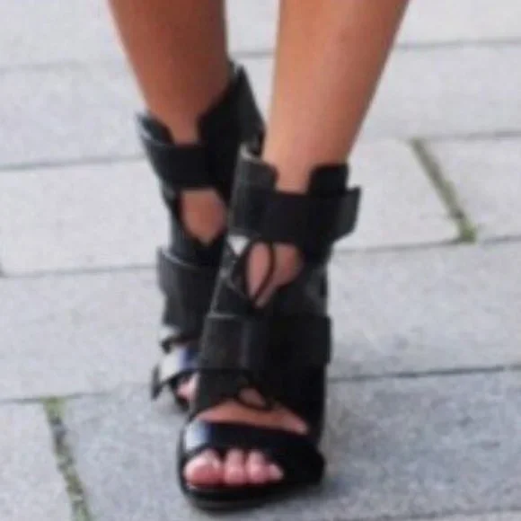 💥KILLER DESING💥 ALEXANDER WANG Noemi Combat Open-Toe Booties - Picture 4 of 15